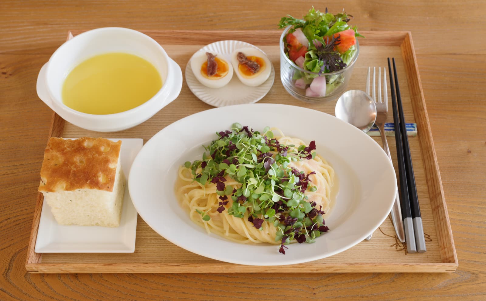 画像:タラコスパゲッティ定食